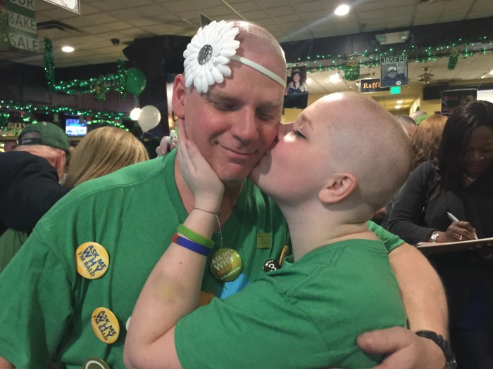 Megan and her proud father post-shave!