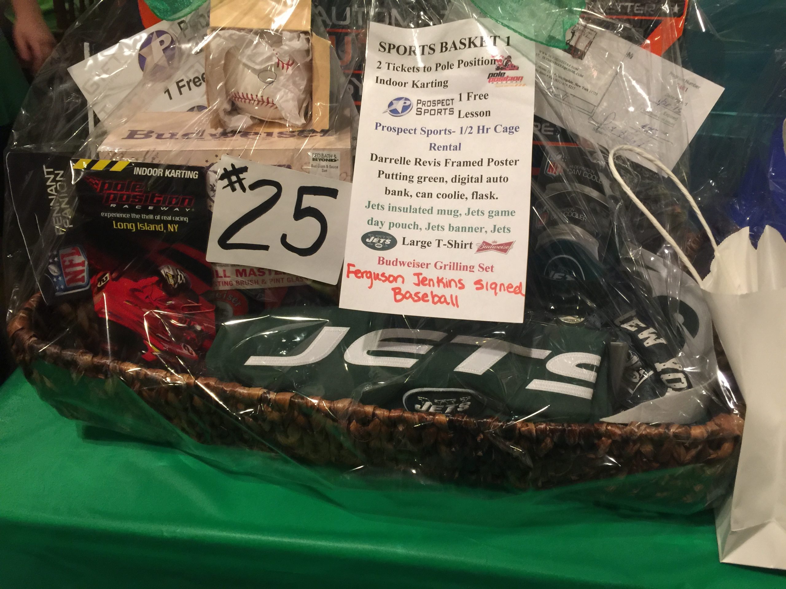 Check out all these raffle baskets! That’s one way to raise some cash!